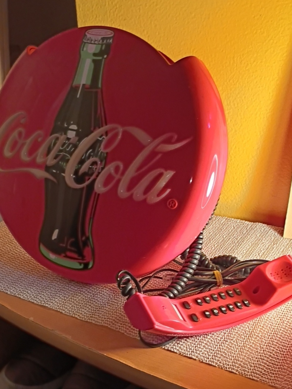 Coca-Cola Bright Red Wall Phone with Bottle Graphic